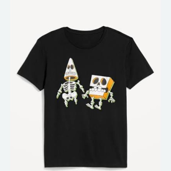 Old Navy Other - Old Navy SpongeBob / Patrick Kids Black Skeleton Graphic T-Shirt